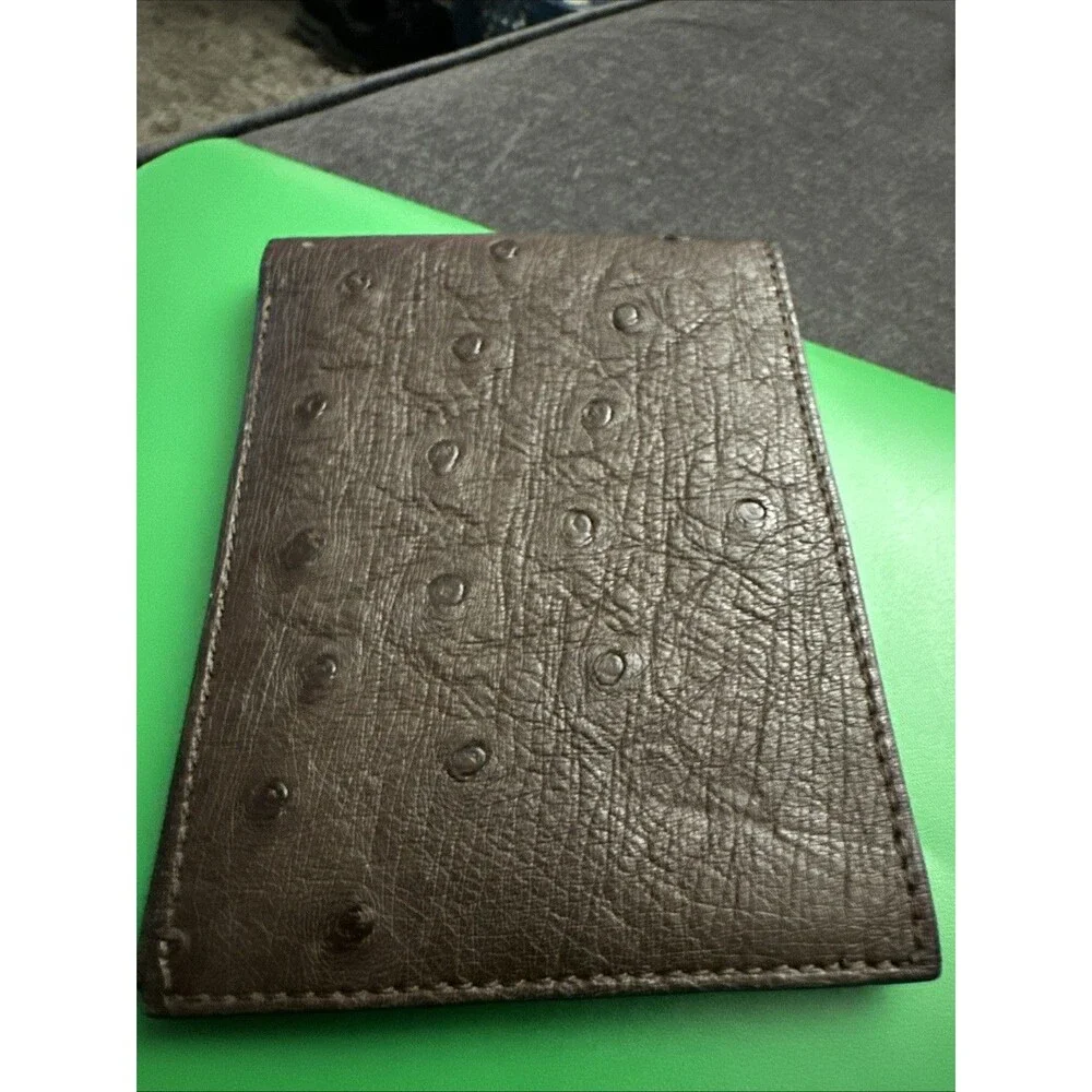 VTG Karoo Classics Bill Fold Ostrich Wallet 6 Card Slot 2bill Slots Brown Orange
